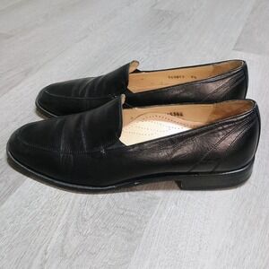 Martin Dingman Black Slip On Dress Shoe Loafer Italy 9.5 Mens